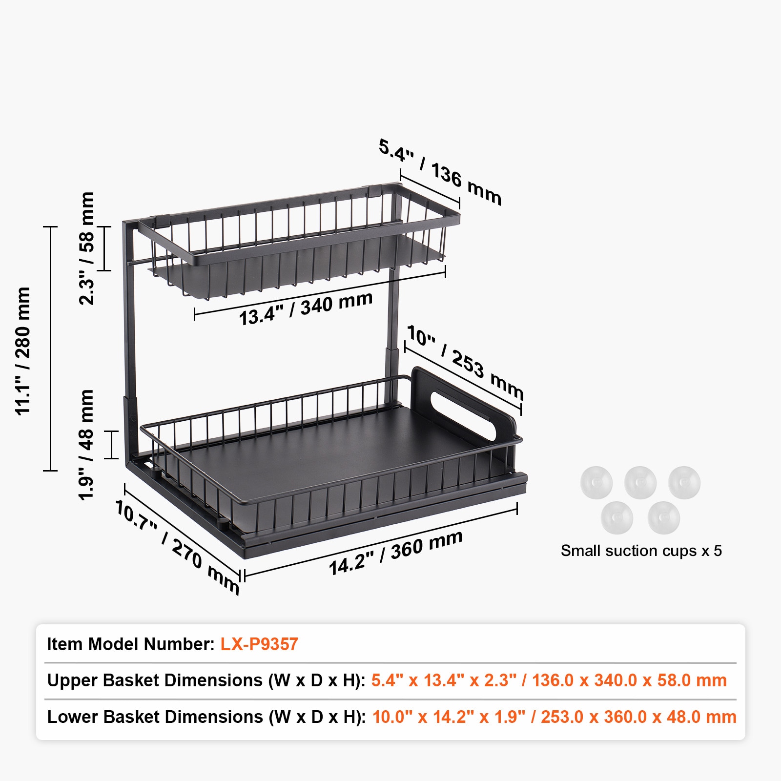 2-tier Pull Out Under Sink Cabinet Organizer Drawer Shelf Unit_voghion.com
